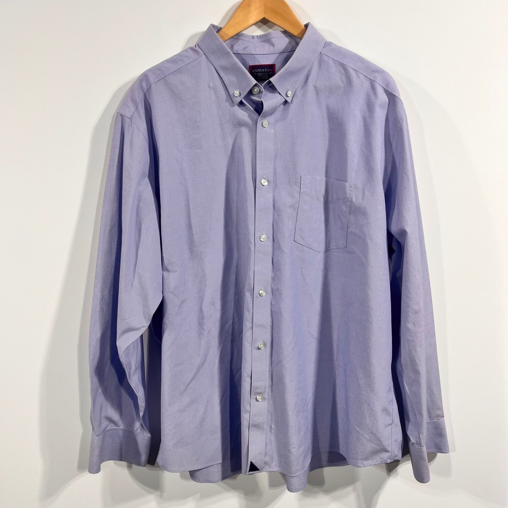 UNTUCKit Mens XXXL Cotton Button‎ Down Shirt Blue Office Classic Preppy Career